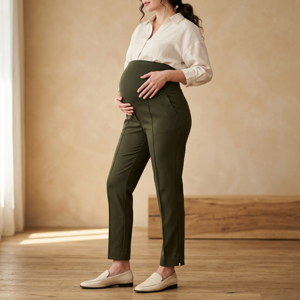 Quần Âu Bầu Olive Minimalist