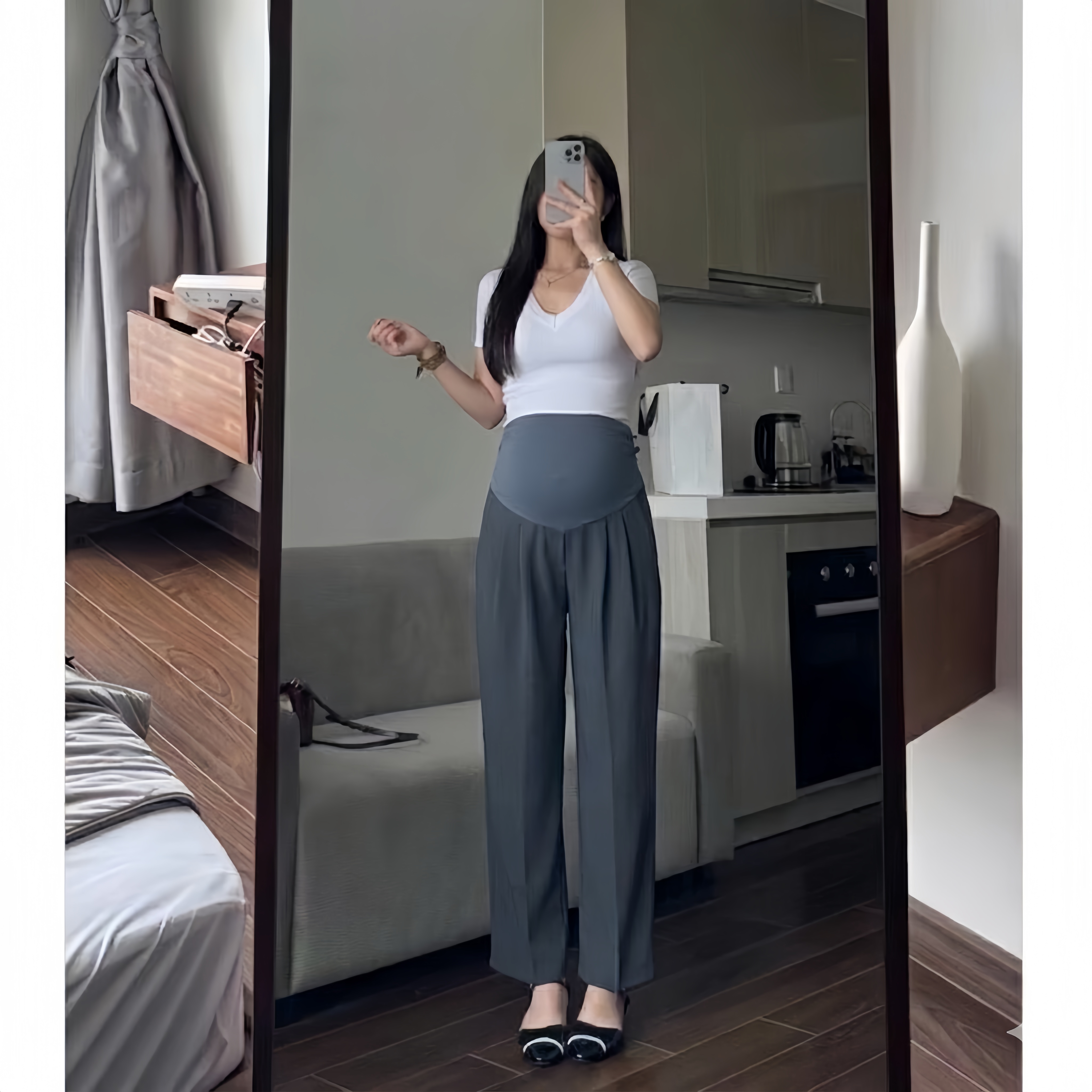 Quần bầu công sở dáng Baggy dáng suông chất Gold mềm mượt đứng dáng - 2
