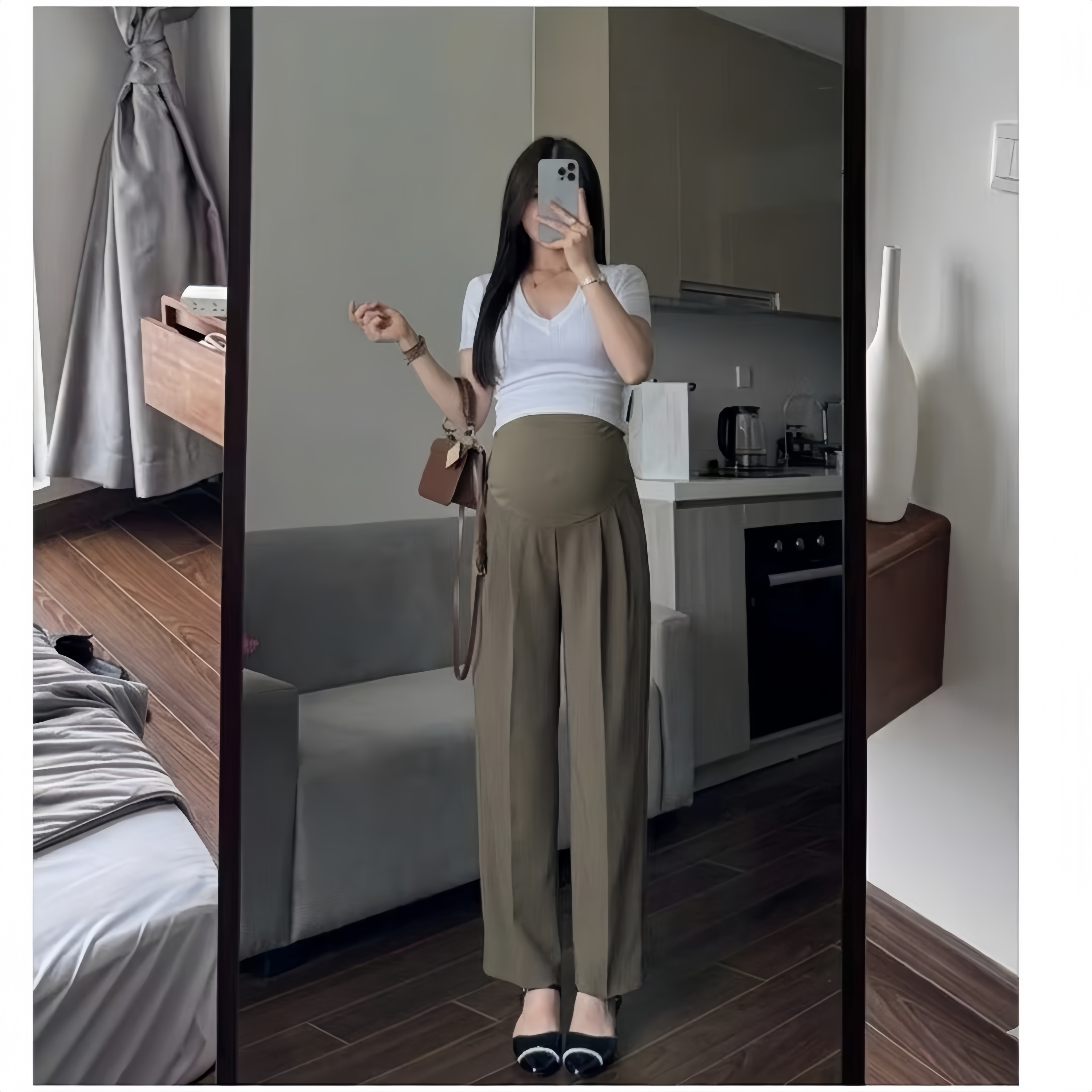 Quần bầu công sở dáng Baggy dáng suông chất Gold mềm mượt đứng dáng - 4