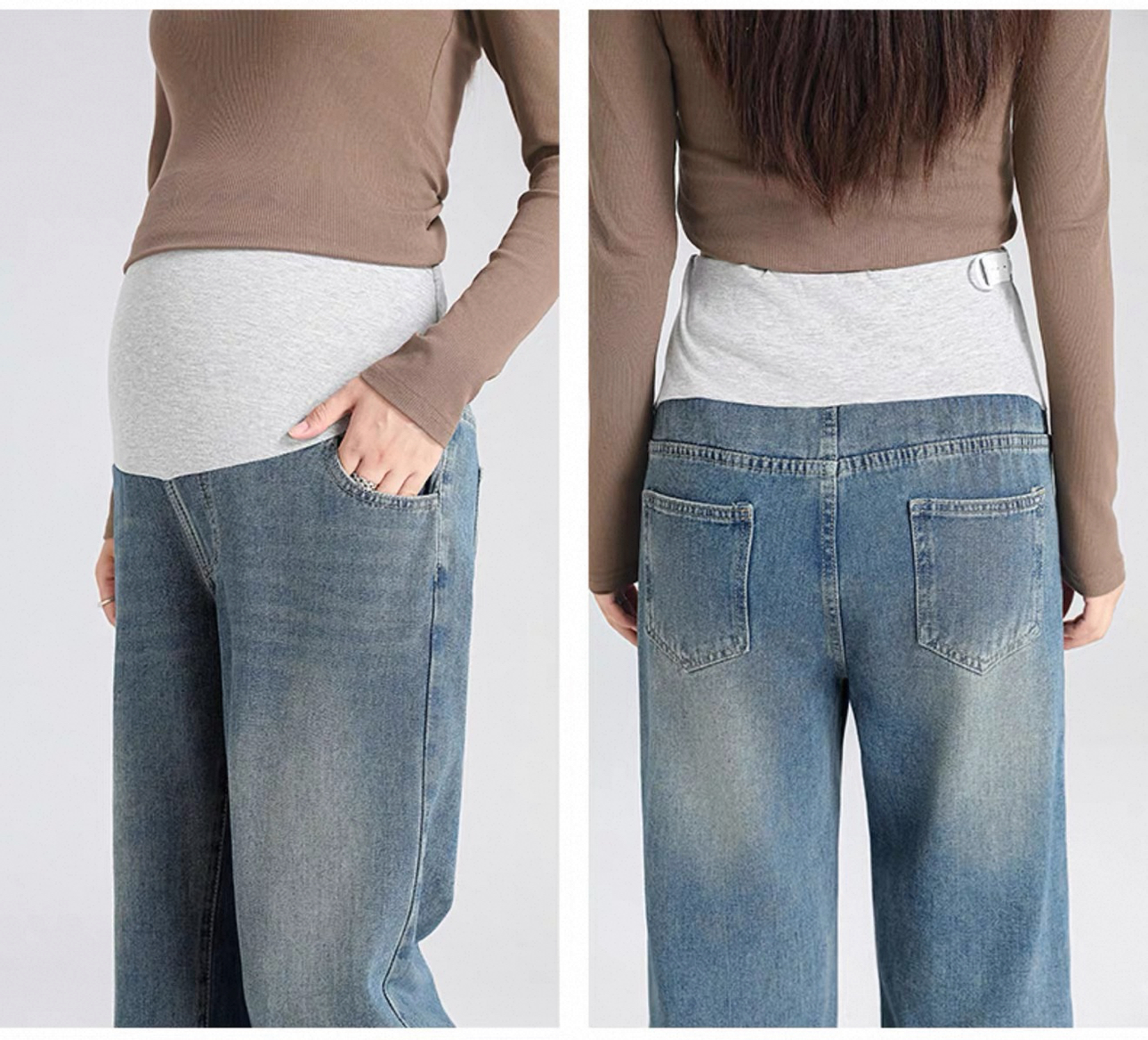 Quần Jean Bầu Form Suông Siêu Tốn Dáng - 6
