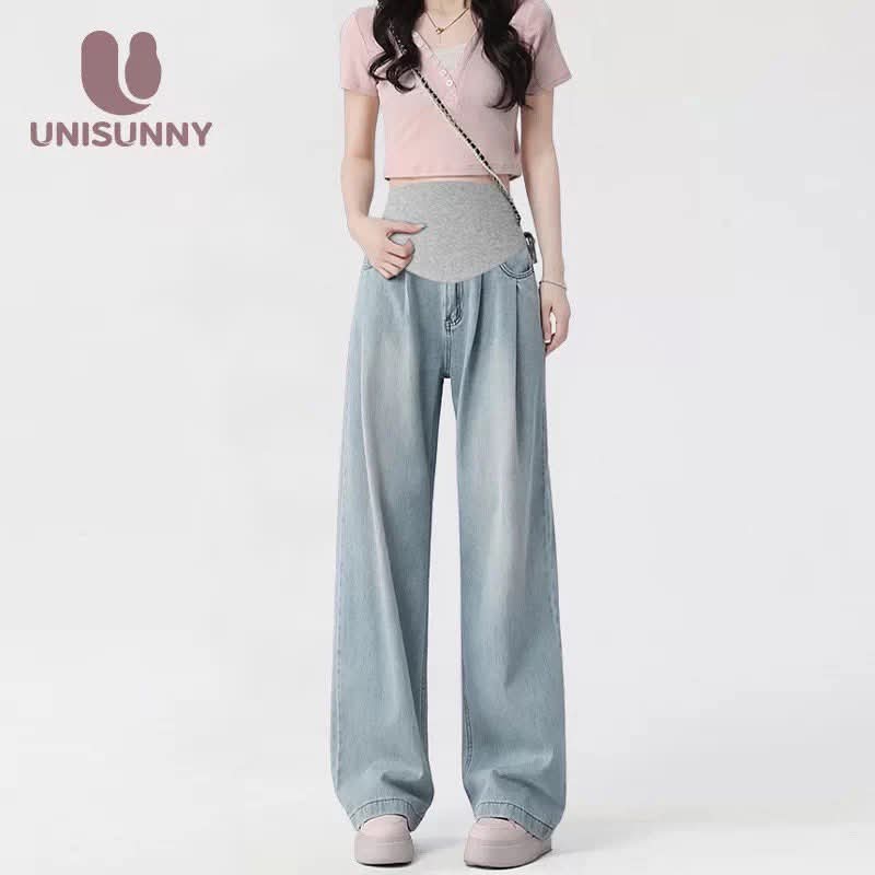 Quần Jean Bầu Form Suông Siêu Tốn Dáng - 2